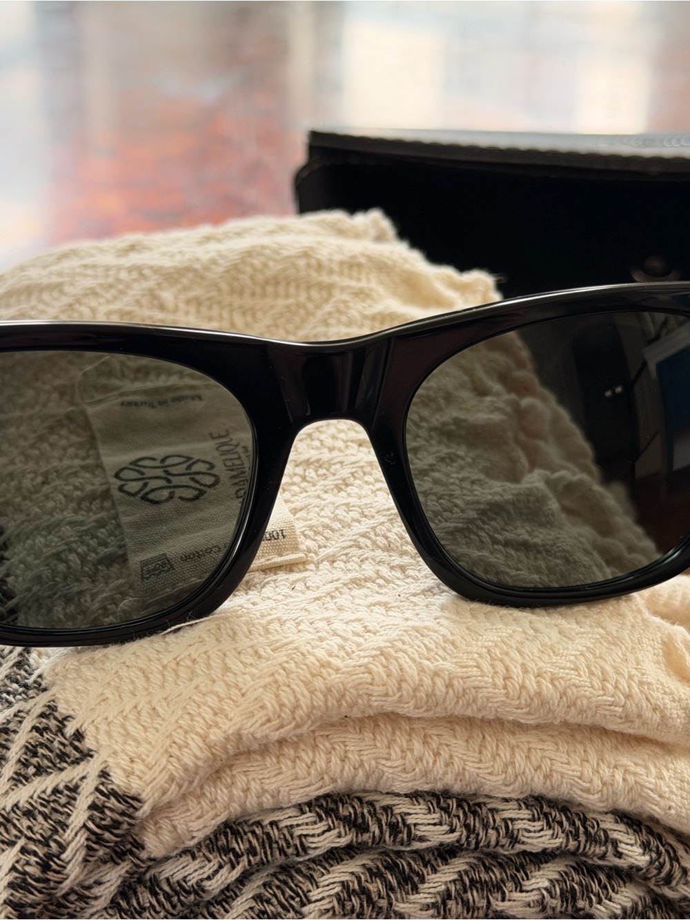 Persol Black Frame Sunglasses with Dark Polarized Lenses-excellent condition